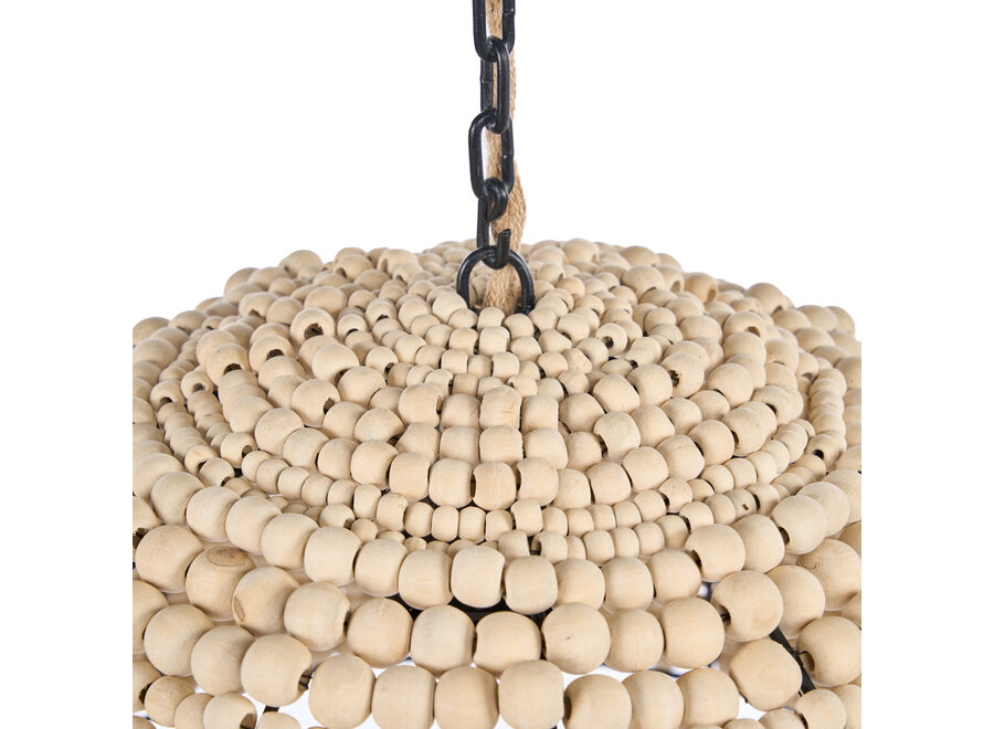 La Lampada A Sospensione Wooden Bead Dome - Naturale