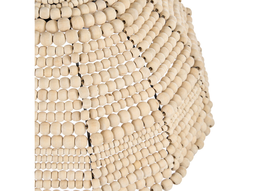 The Wooden Bead Dome Pendant - Natural