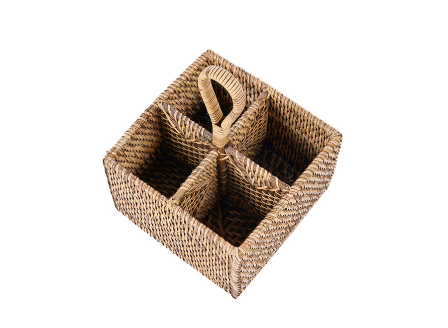 El Porta Cubiertos de Ratán N°4 - Marrón Natural