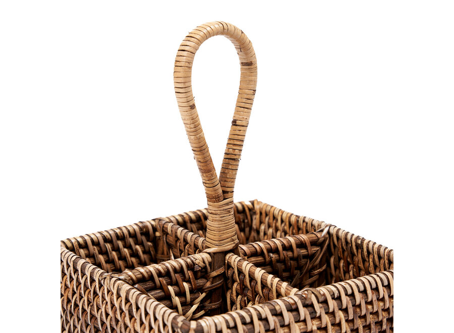 The Rattan Cutlery Caddy N°4 - Natural Brown