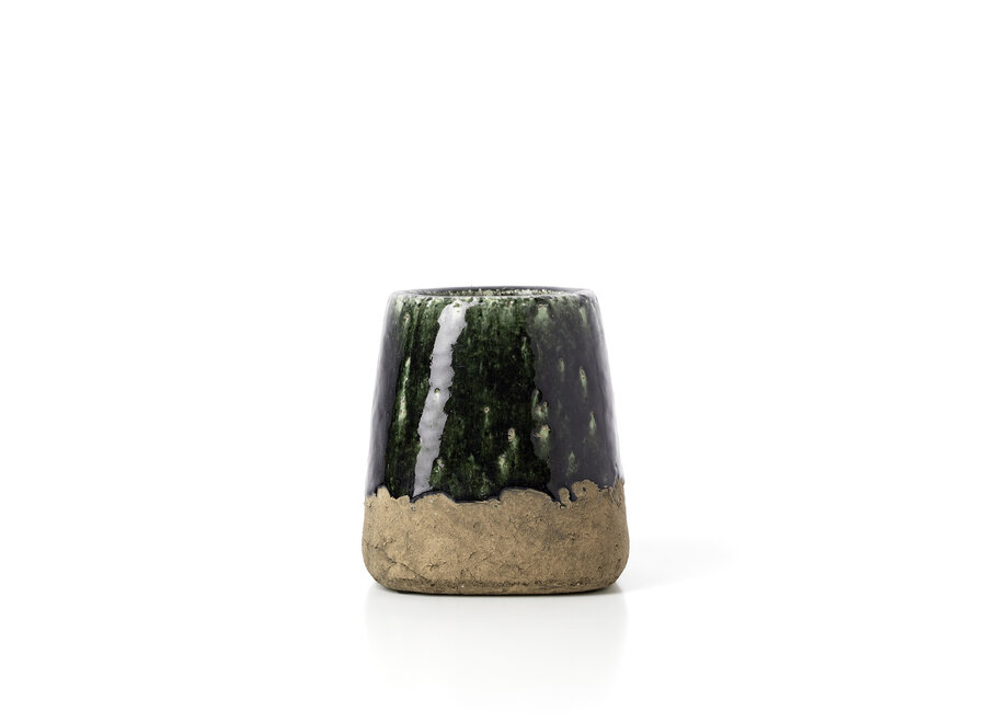The Moss Conical Planter - Concrete Green - S