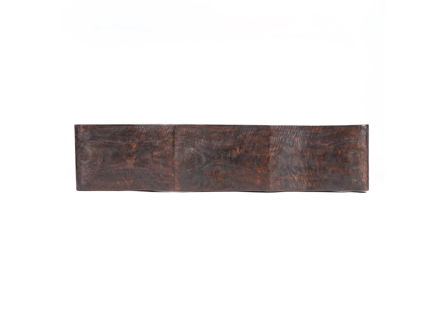 The Lombok Wave Bench - Dark Walnut - M
