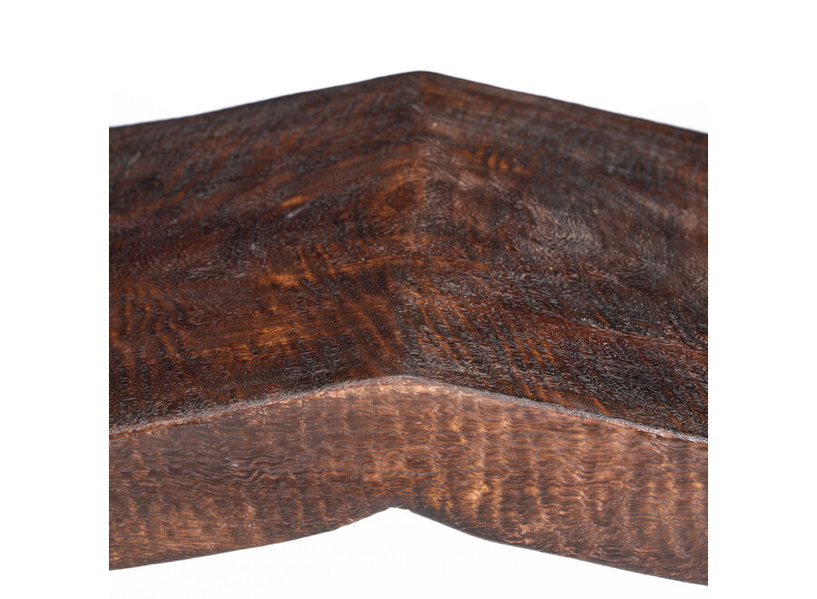 The Lombok Wave Bench - Dark Walnut - M