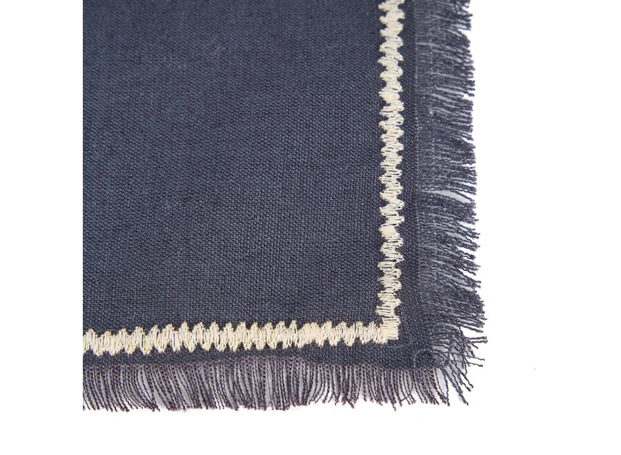 Die Tuscany Serviette - Schwarz Natur - 45x45