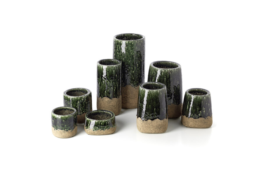 Le Vase Cylindre Moss - Vert Béton - M