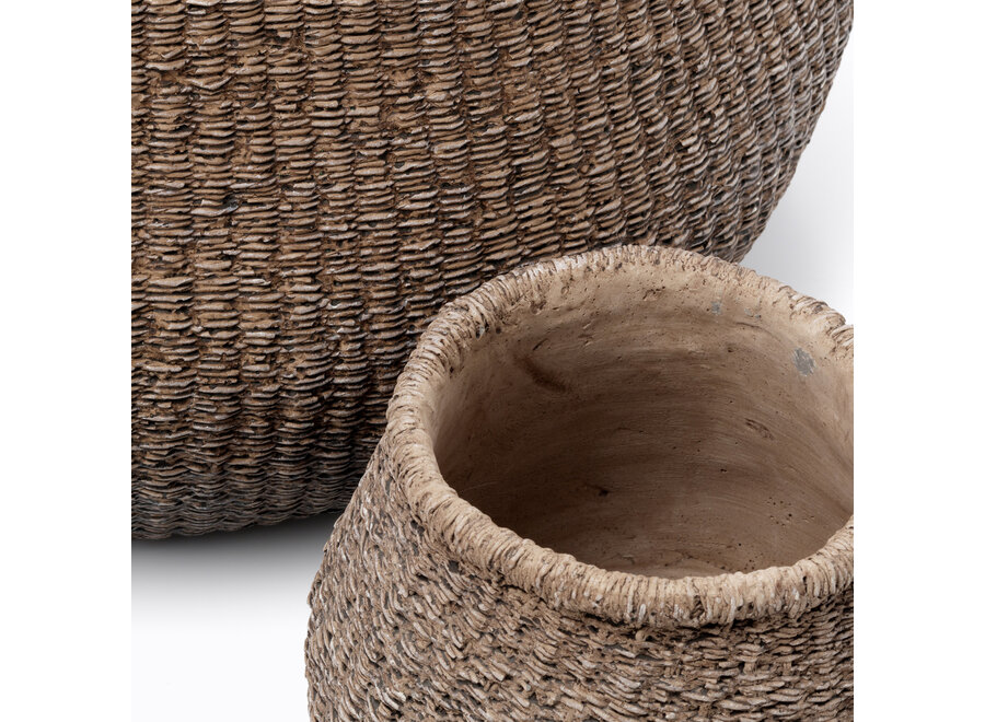 The Faux-Puff Planter - Brown - L