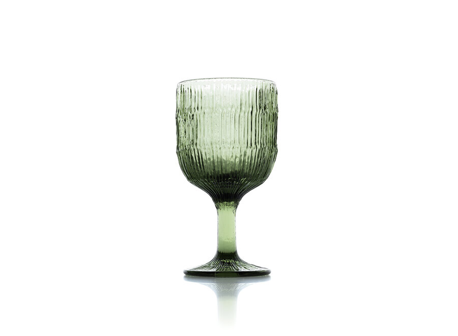 The Moss Ripple Wine Glass - Green