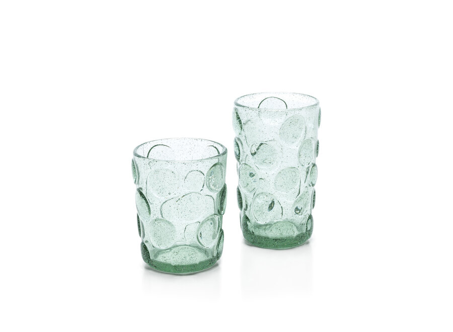 The Frosted Dot Water Glass - Aqua