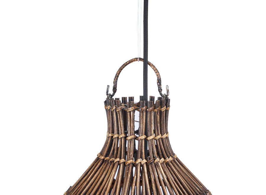 Die Woven Bell Hängeleuchte - Dunkles Walnuss - S
