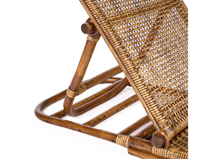 The Rattan Floor Lounger - Dark Walnut