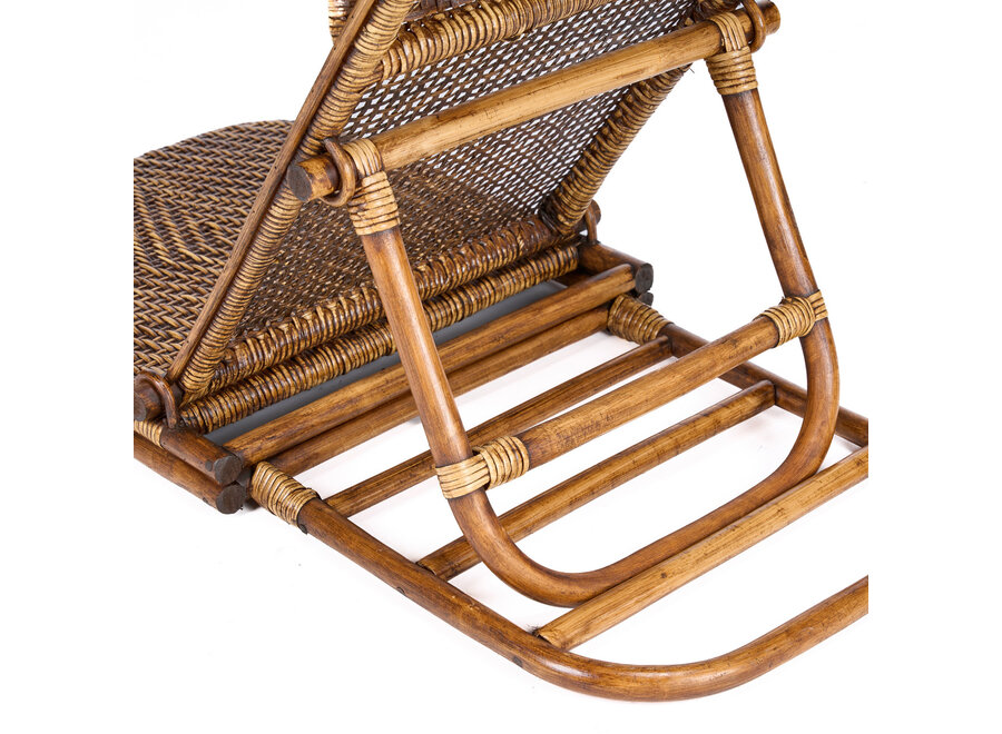The Rattan Floor Lounger - Dark Walnut