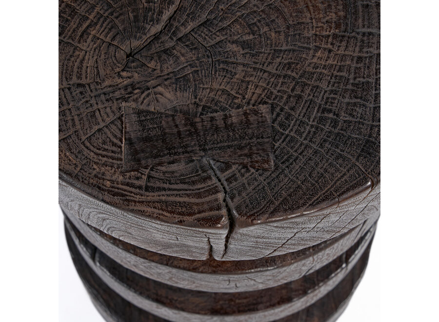 The Mocha Rings Side Table - Dark Walnut