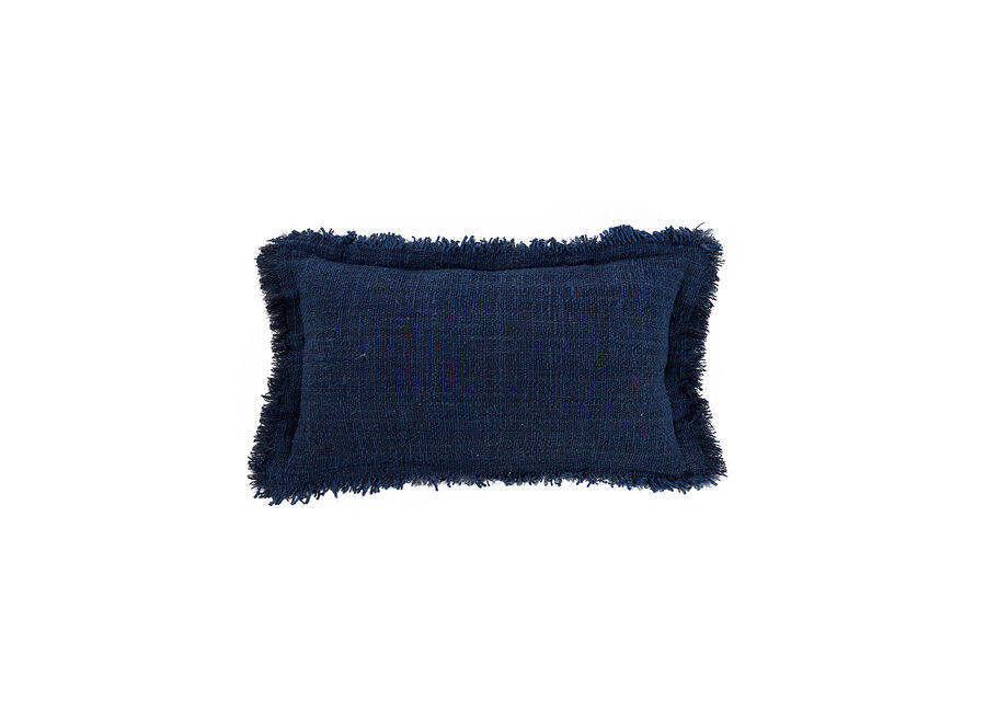 La Funda De Cojín Azure Fringe - Azul Índigo - 30x50