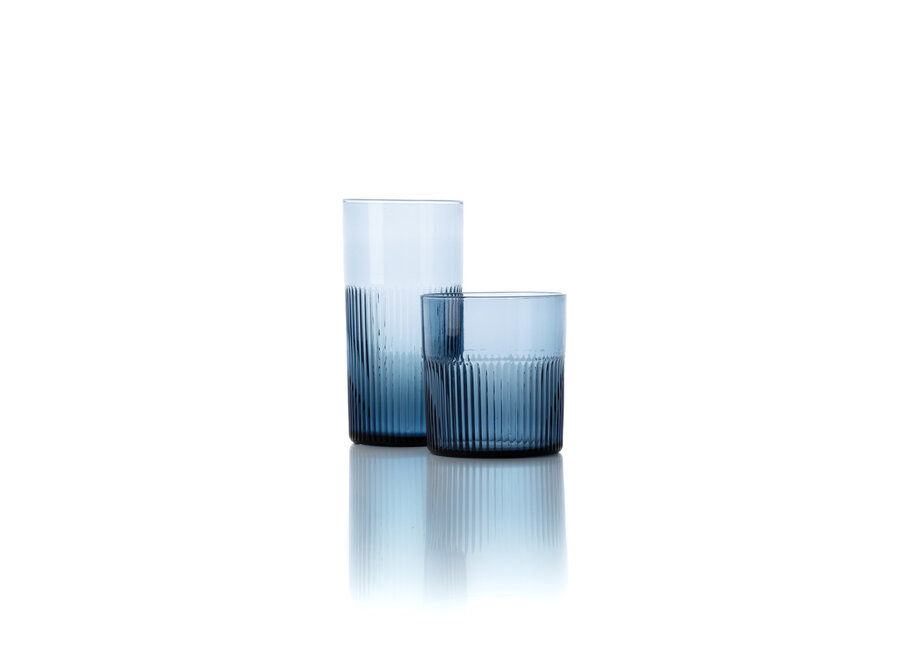 Das Azure Geripptes Hohes Glas – Blau