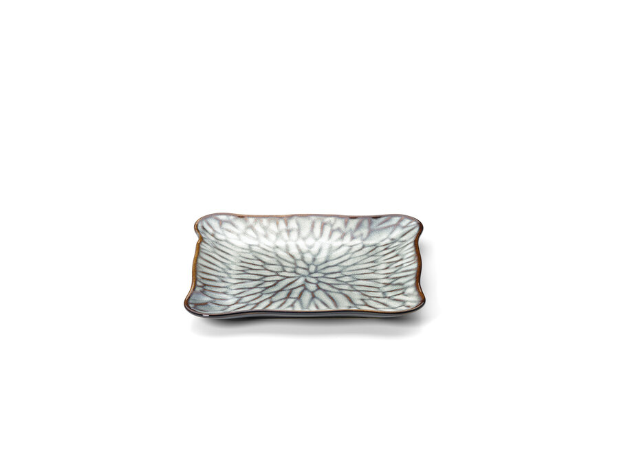 The Lotus Ice Square Plate - Grey Brown - M