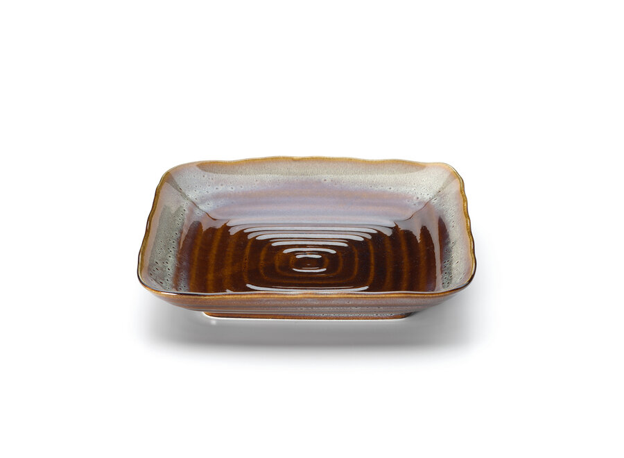 El Plato Cuadrado Smoked Horizon - Marrón Gris - M