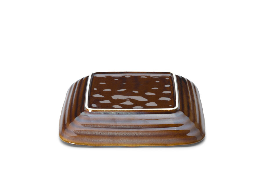 The Smoked Horizon Square Plate - Brown Grey - M