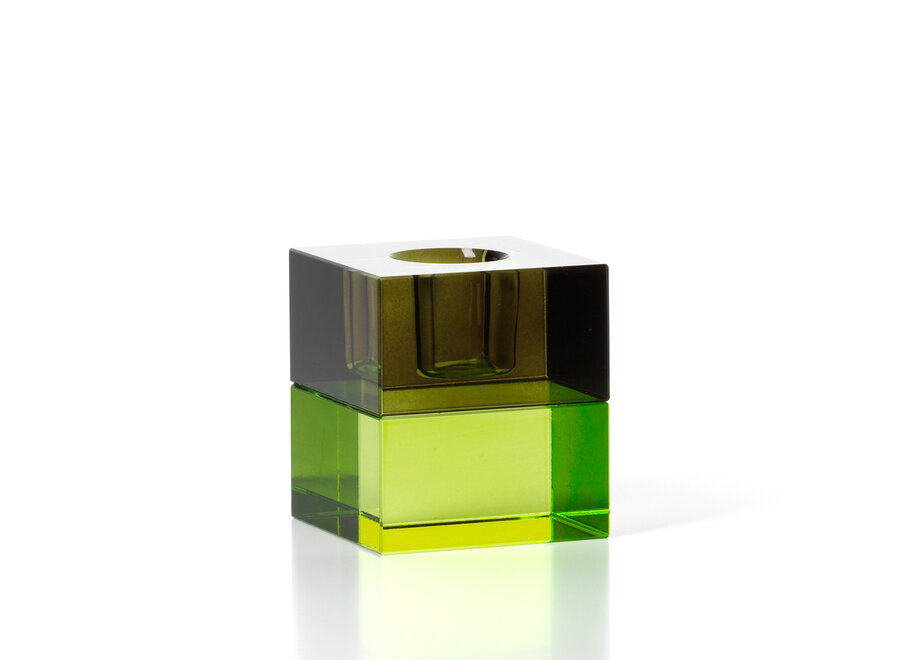 The Gem Blocks Candle Holder - Green Smoke