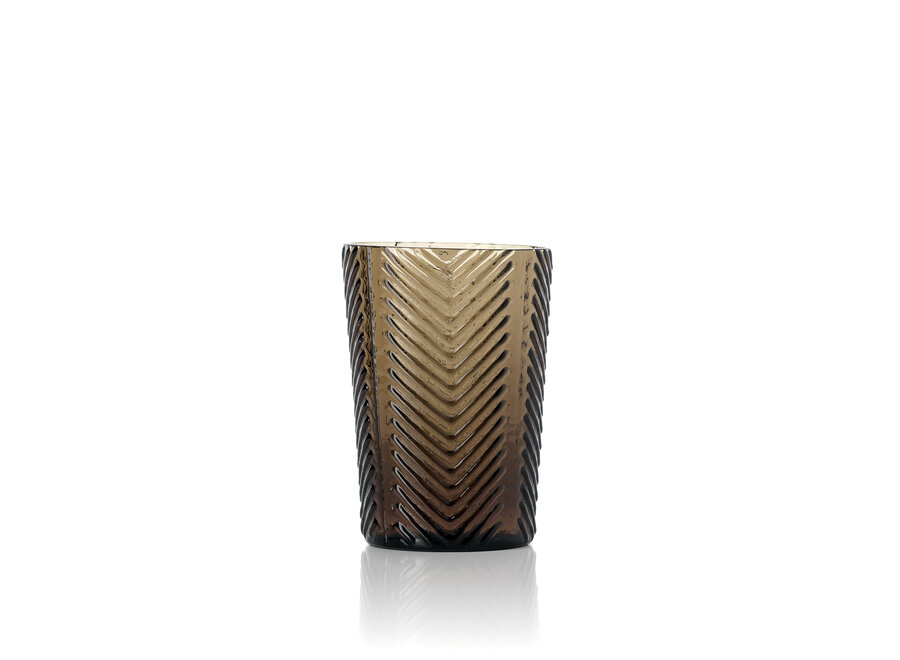 Das Herringbone Glas - Rauchgrau