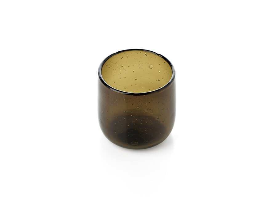The Éclat Cognac Candle Holder - Smoky Brown