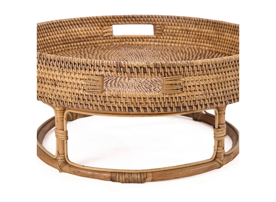De Rattan Rise Tray - Natuurlijk Bruin