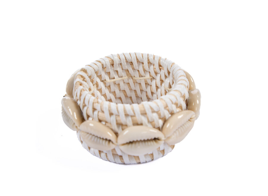 Der Rattan Shell Serviettenring - Weiß