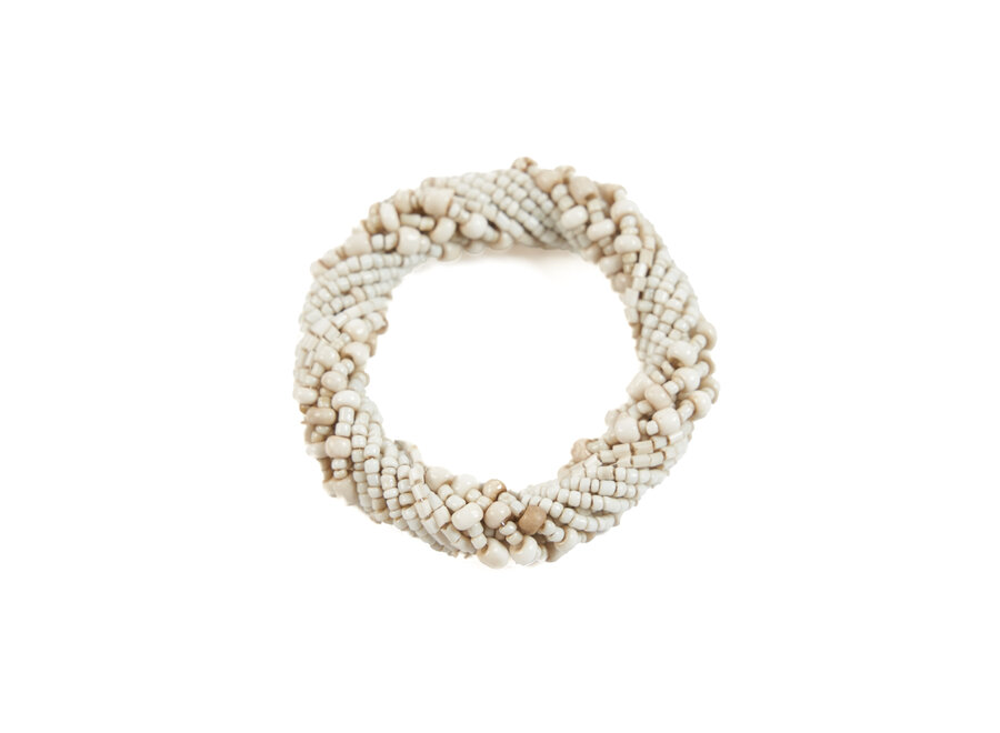 De Beaded Servetring - Wit