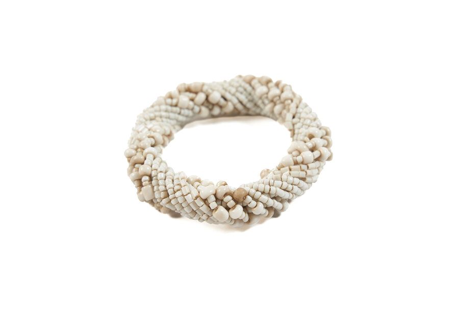 L'Anello Portatovagliolo Beaded - Bianco