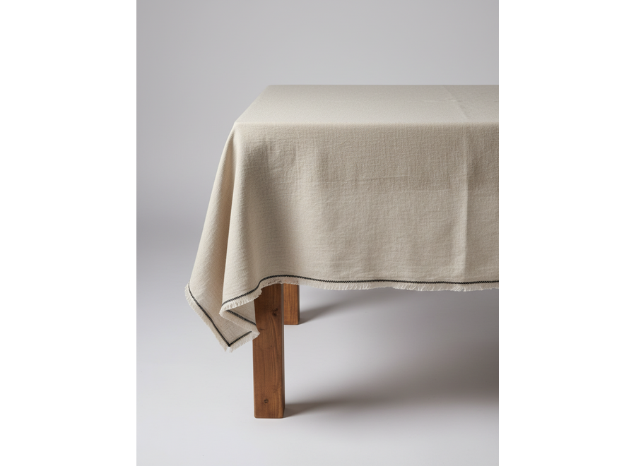 The Tuscany Tablecloth - Natural Black - 150x300