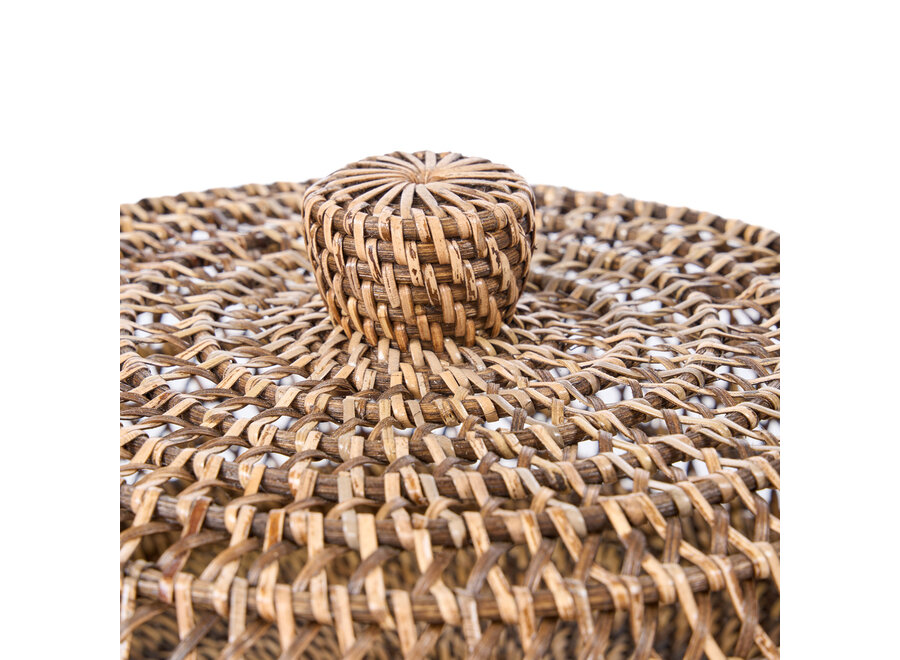 De Rattan Voedselkap - Natuurlijk Bruin - L