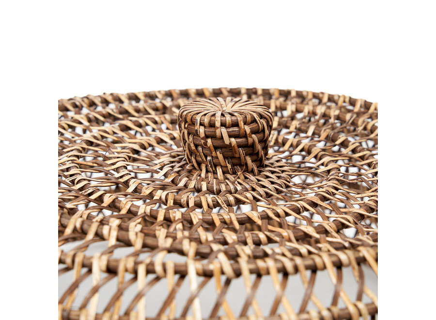 Die Rattan Speisehaube - Naturbraun - L