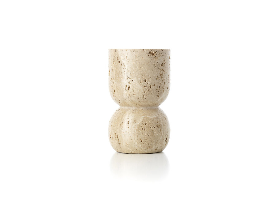 Le Bougeoir Travertine Vessel Pillar - Beige
