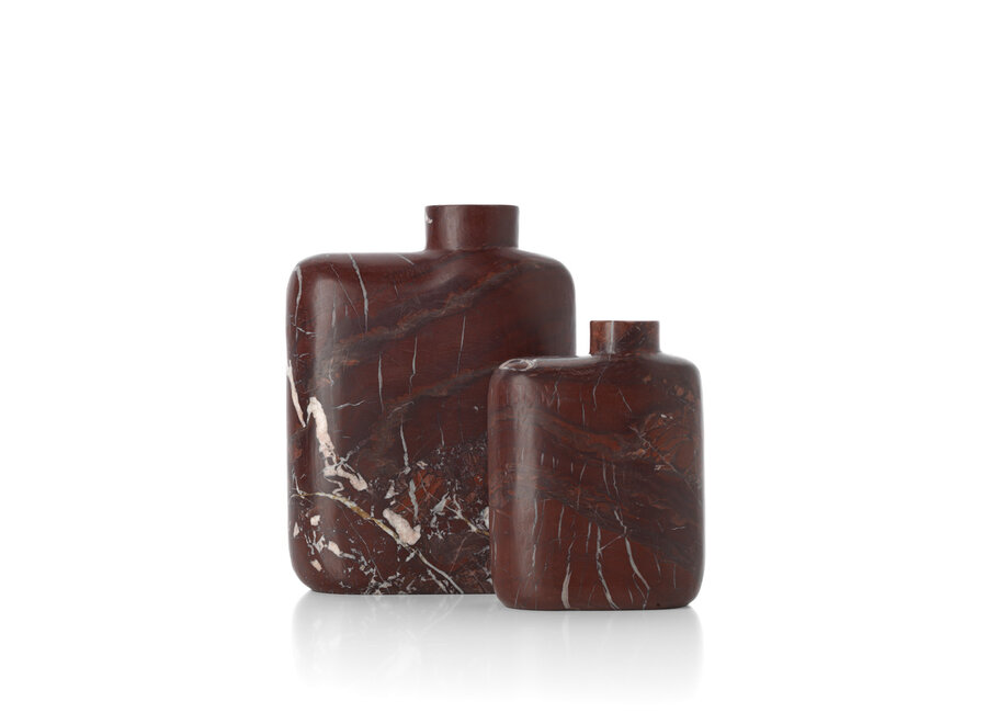Le Vase En Marbre Rosso Levanto - Rouge Vin - Bas