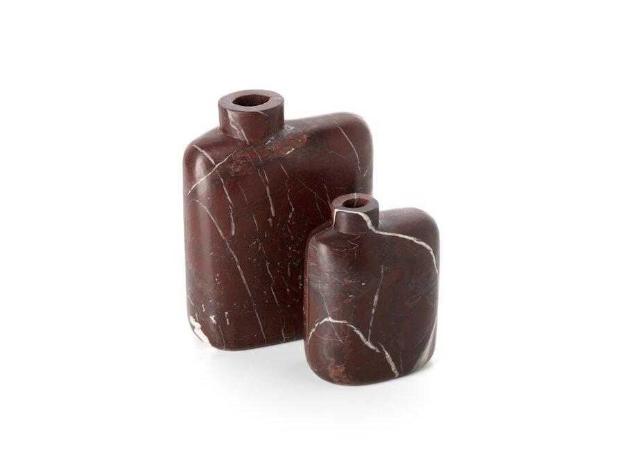 Le Vase En Marbre Rosso Levanto - Rouge Vin - Bas