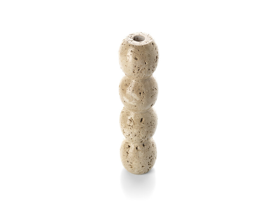 Der Travertine Totem Taper Kerzenhalter - Beige - L