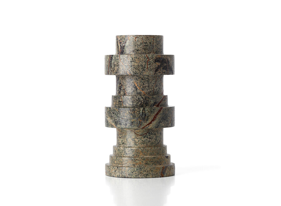 The Bidasar Marble Totemic Candle Holder - Green