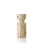 The Travertine Hourglass Candle Holder - Beige - S