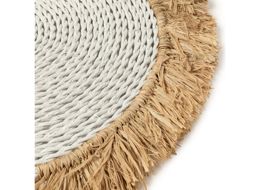 Das Seagrass-Raffia-Platzset - Weiß Natur