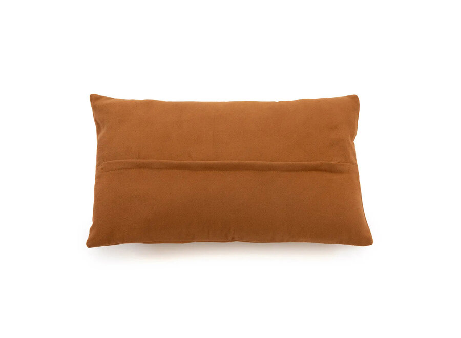 De Six Panel Leren Kussenhoes - Camel - 30x50