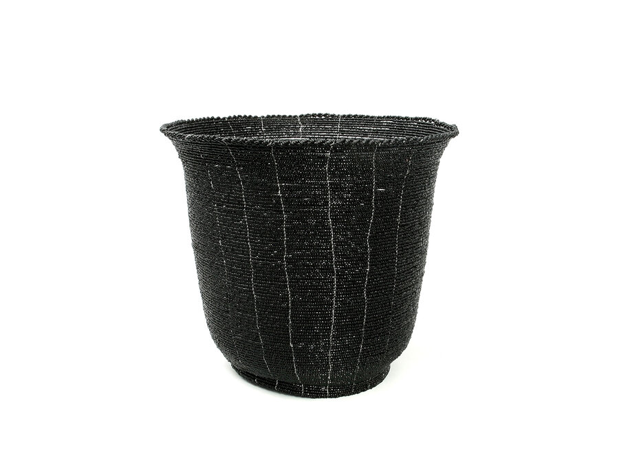 Die Beaded Hohe Schale - Schwarz - L
