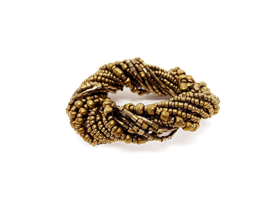 The Beaded Napkin Ring - Gold
