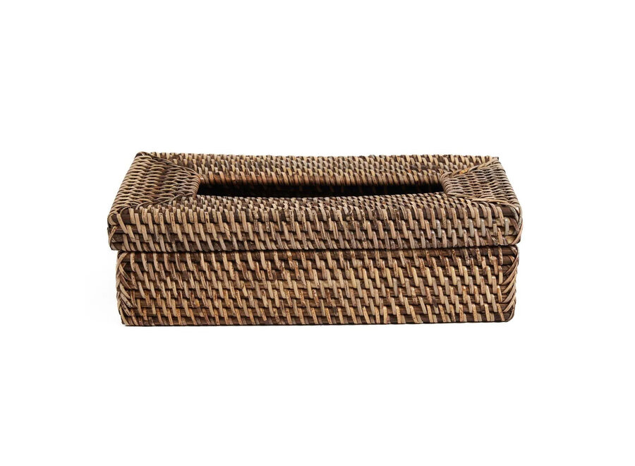 The Rattan Classic Tissue Box - Natural Brown