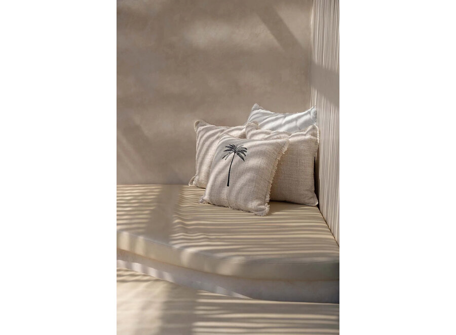 Housse De Coussin Gili Palm - Naturel Noir