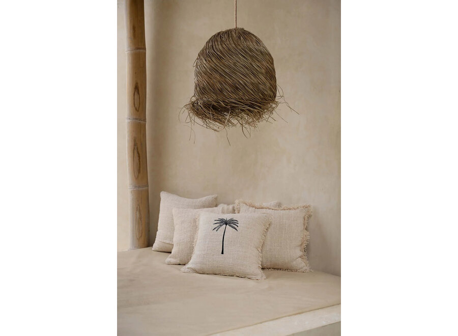 De Gili Palm Kussenhoes - Naturel Zwart