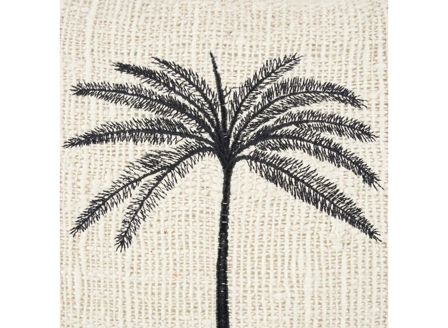 La Funda de Cojín Gili Palm - Natural Negro