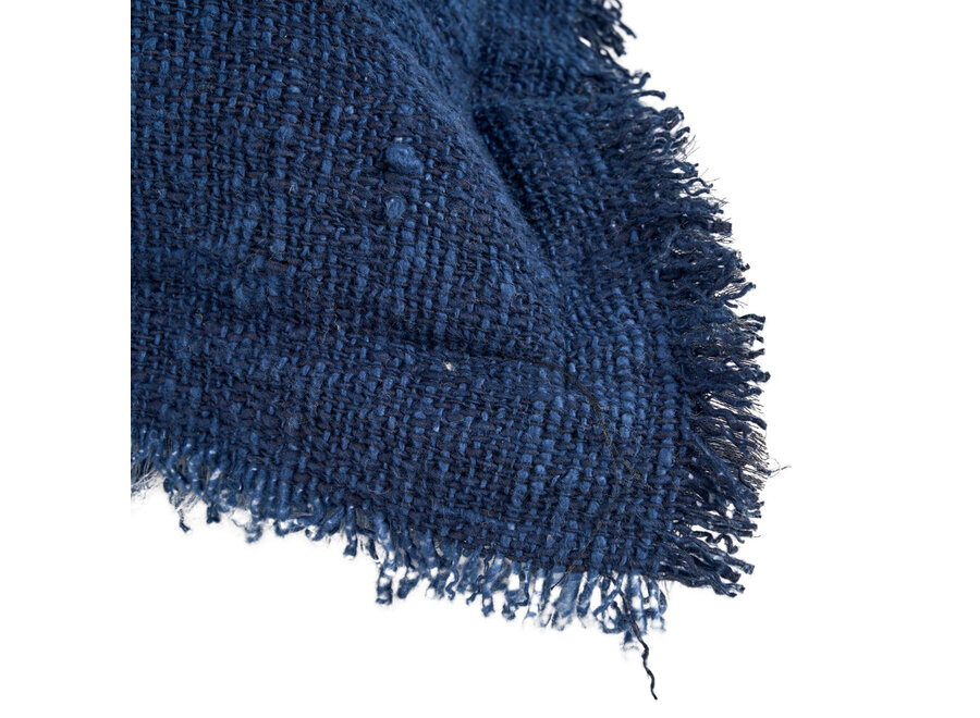 The Azure Fringe Cushion Cover - Indian Blue