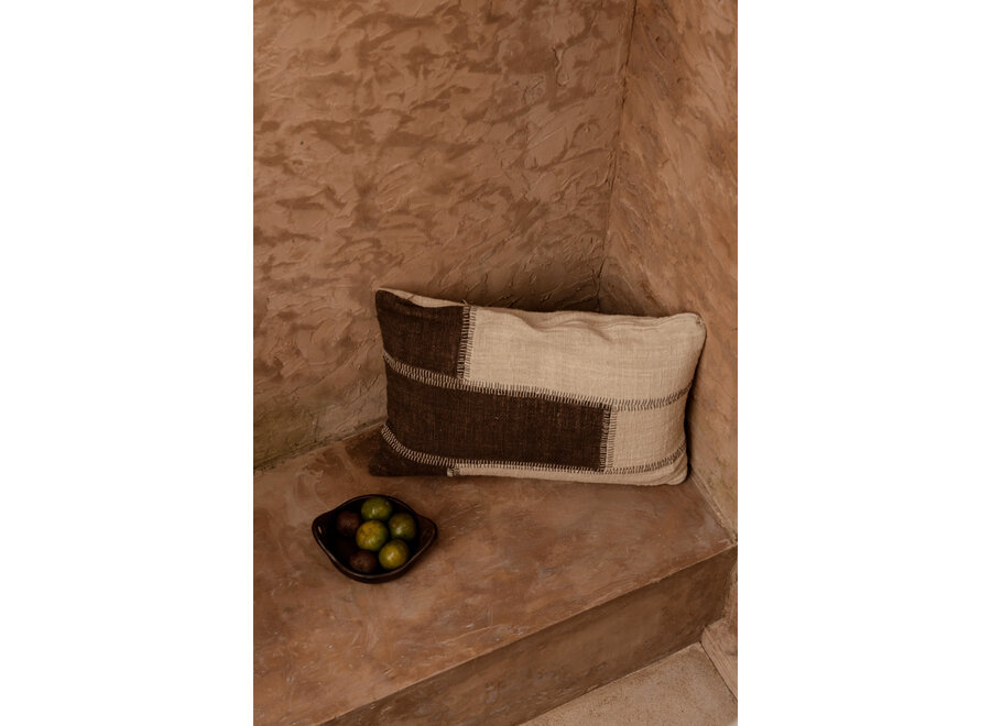 La Housse de Coussin Cocoa Patchwork - Marron Naturel