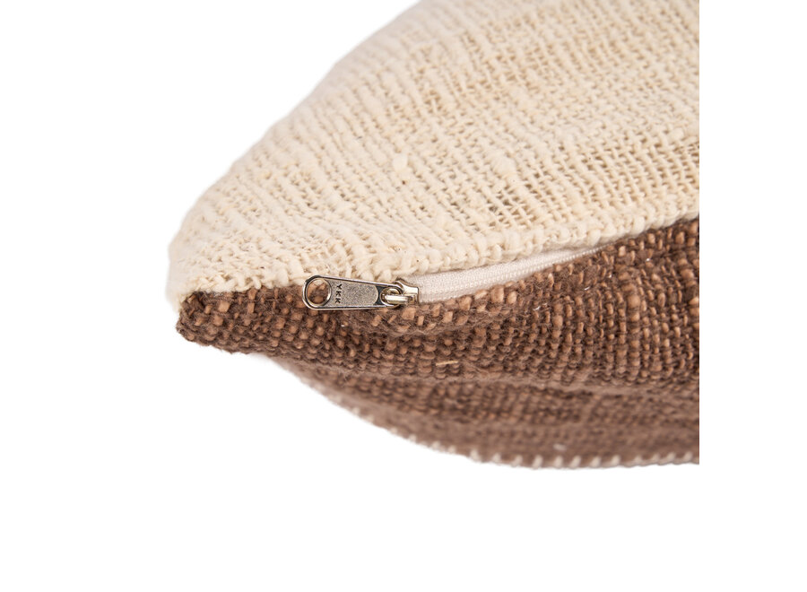 La Federa per Cuscini Cocoa Patchwork - Marrone Naturale