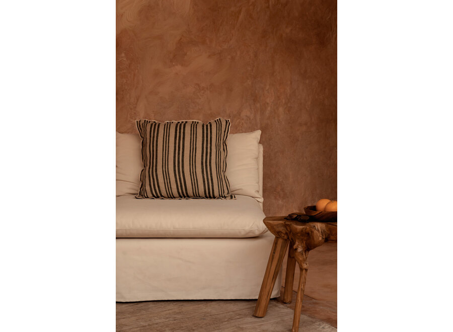 The Nordic Stripe Cushion Cover - Natural Black - 50x50