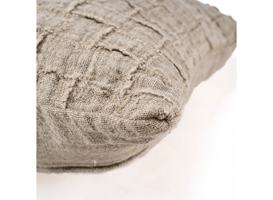 La Fodera per Cuscini Linen Damier - Naturale